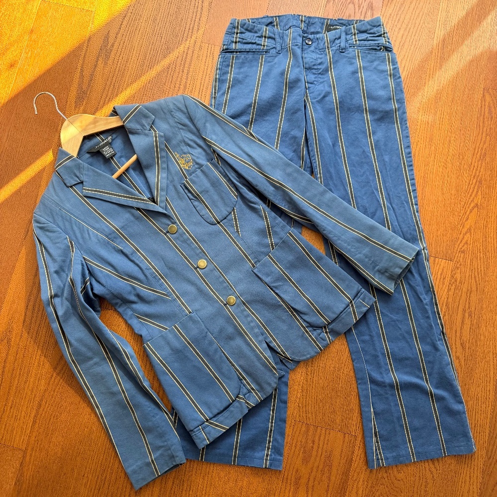 Unique Diesel StyleLab x Veritas English School Stripe matching Suit Women